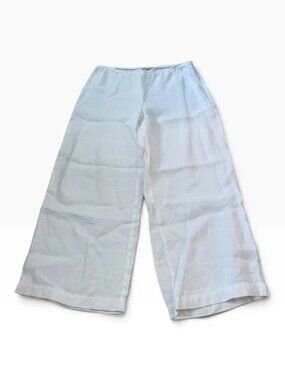 Eileen Fisher white linen pants size small